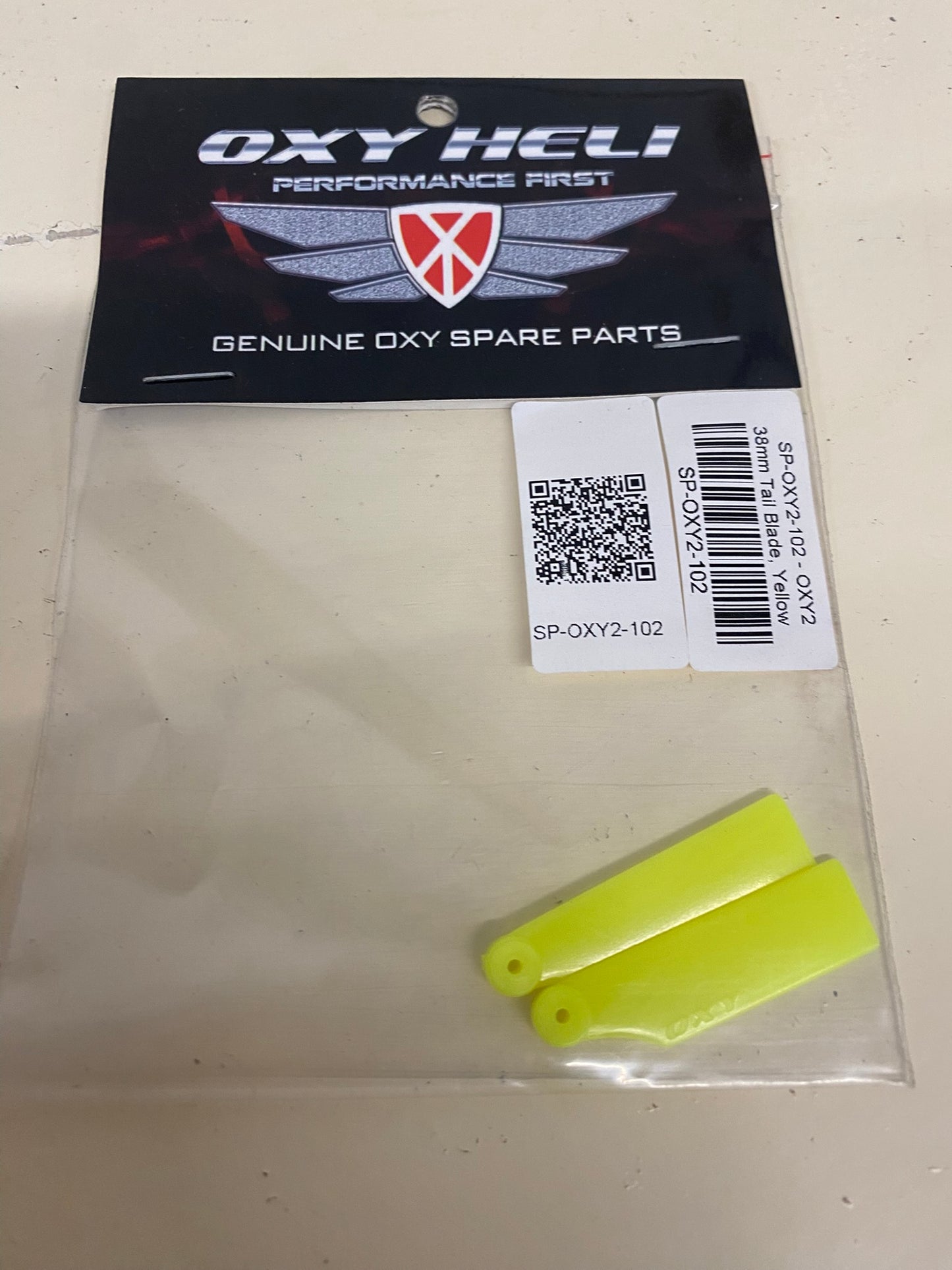 Lynx Heli | Oxy | OXY2 - 38mm Tail Blade Yellow - SP-OXY2-102