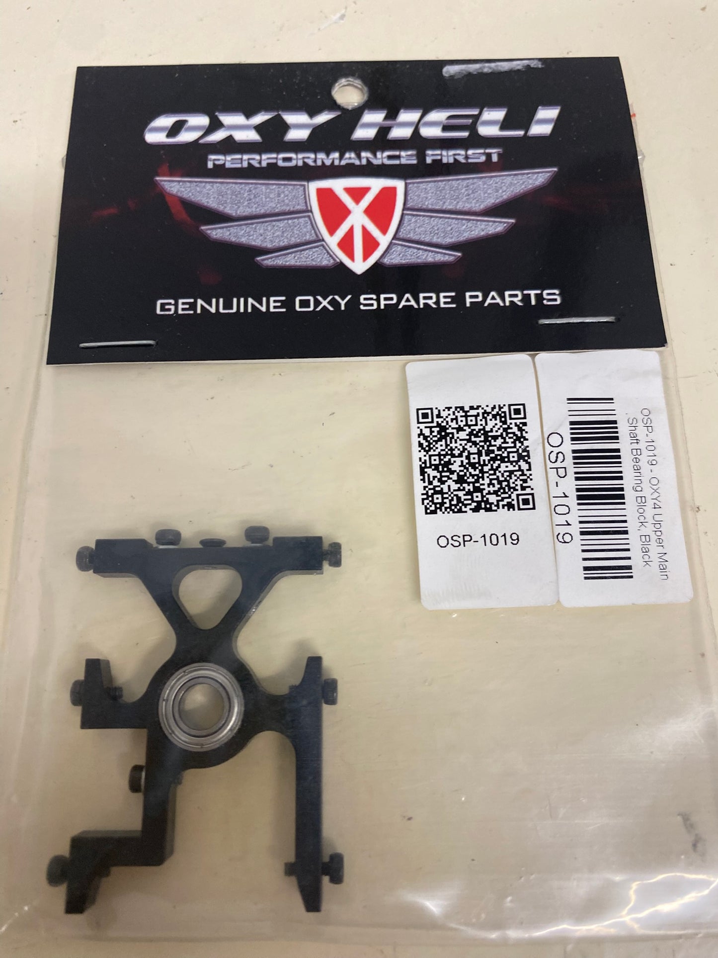 Lynx Heli | Oxy | OXY4 Upper Main Shaft Bearing Block Black - OSP-1019