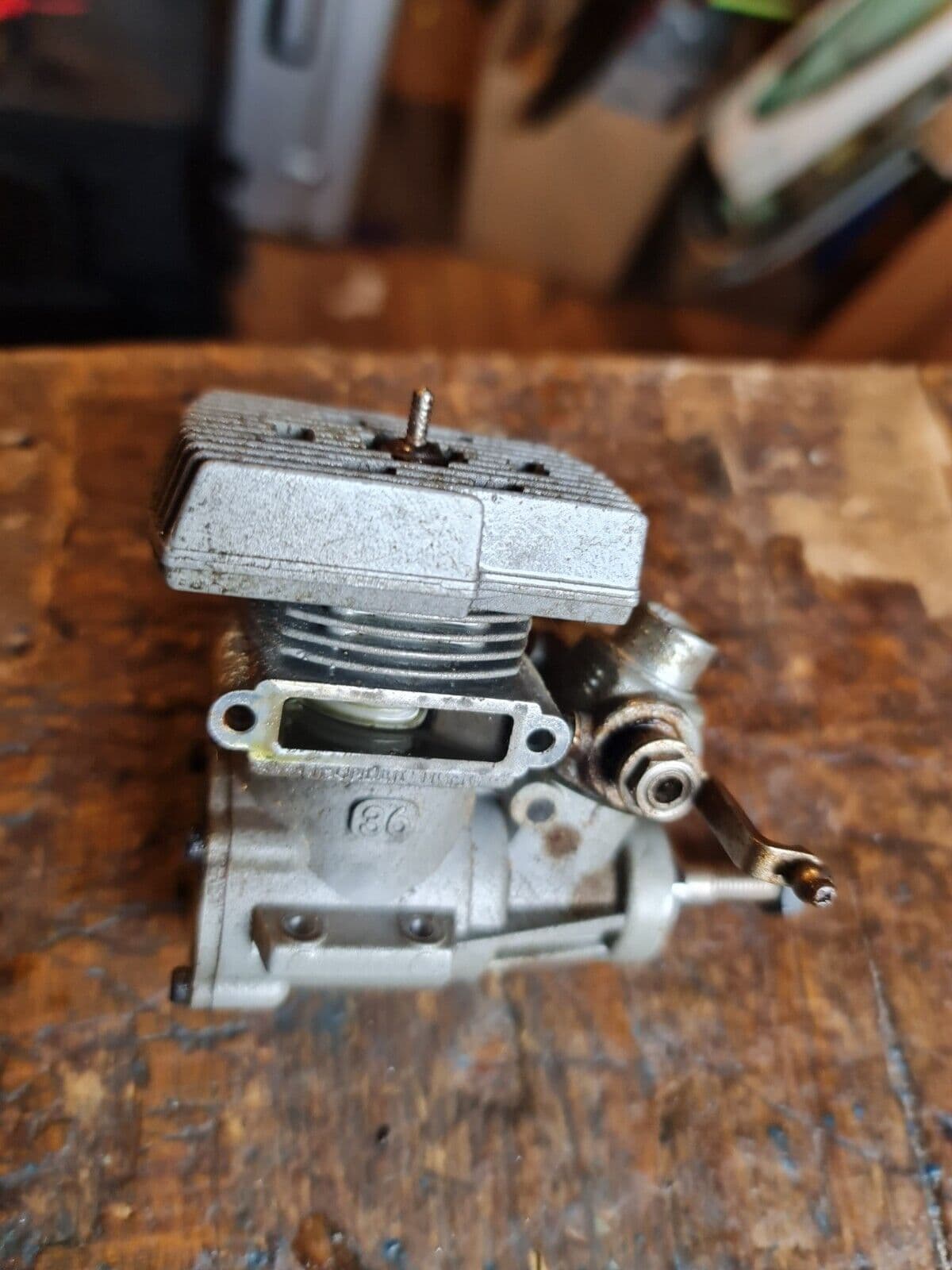 THUNDER TIGER PRO 36H ENGINE C/W MUFFLER LIGHTLY OIL STAINED RUNS WELL