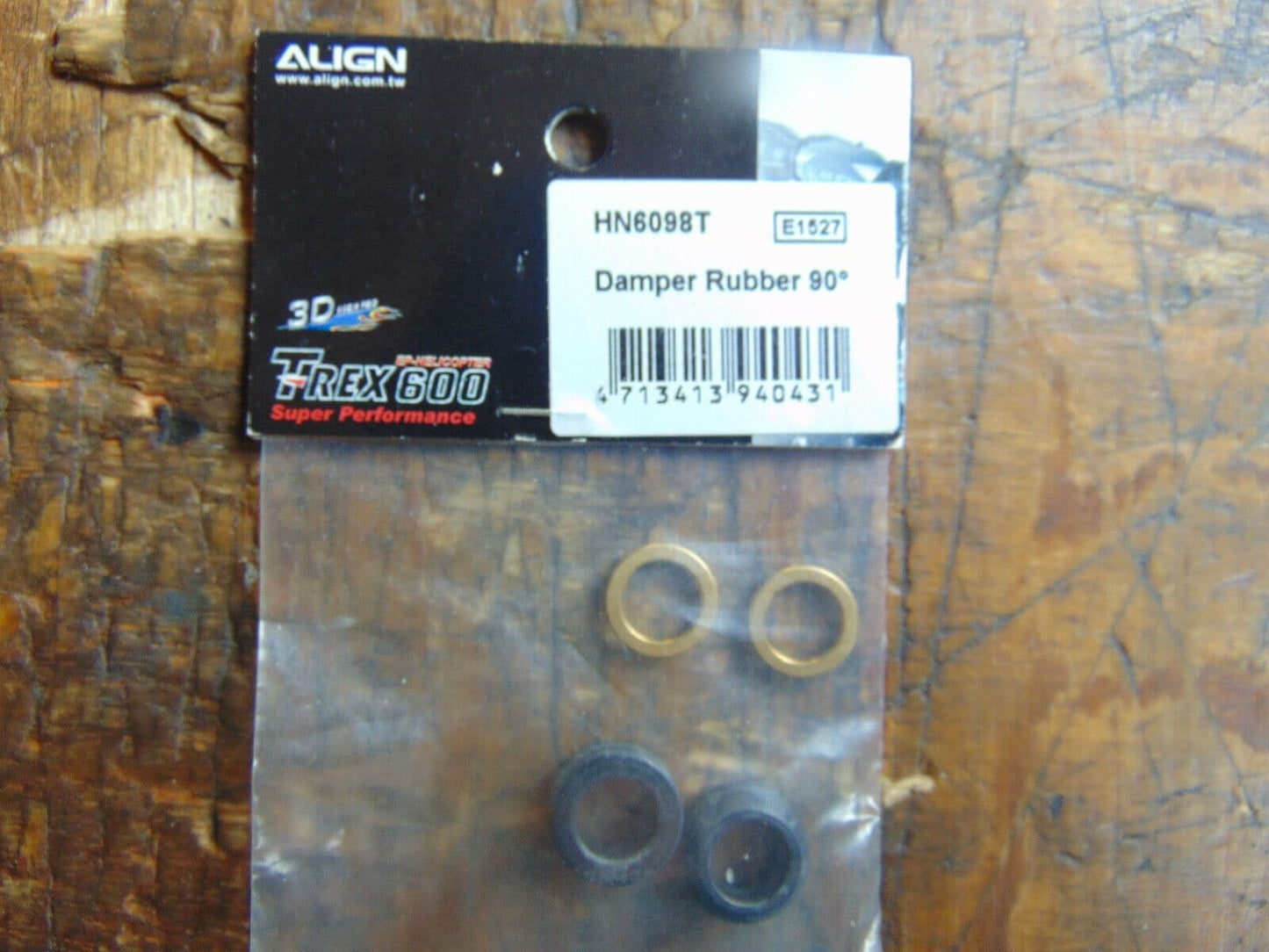 TREX 600 DAMPER RUBBER SET 90 DEGREE HN6098T BNIB