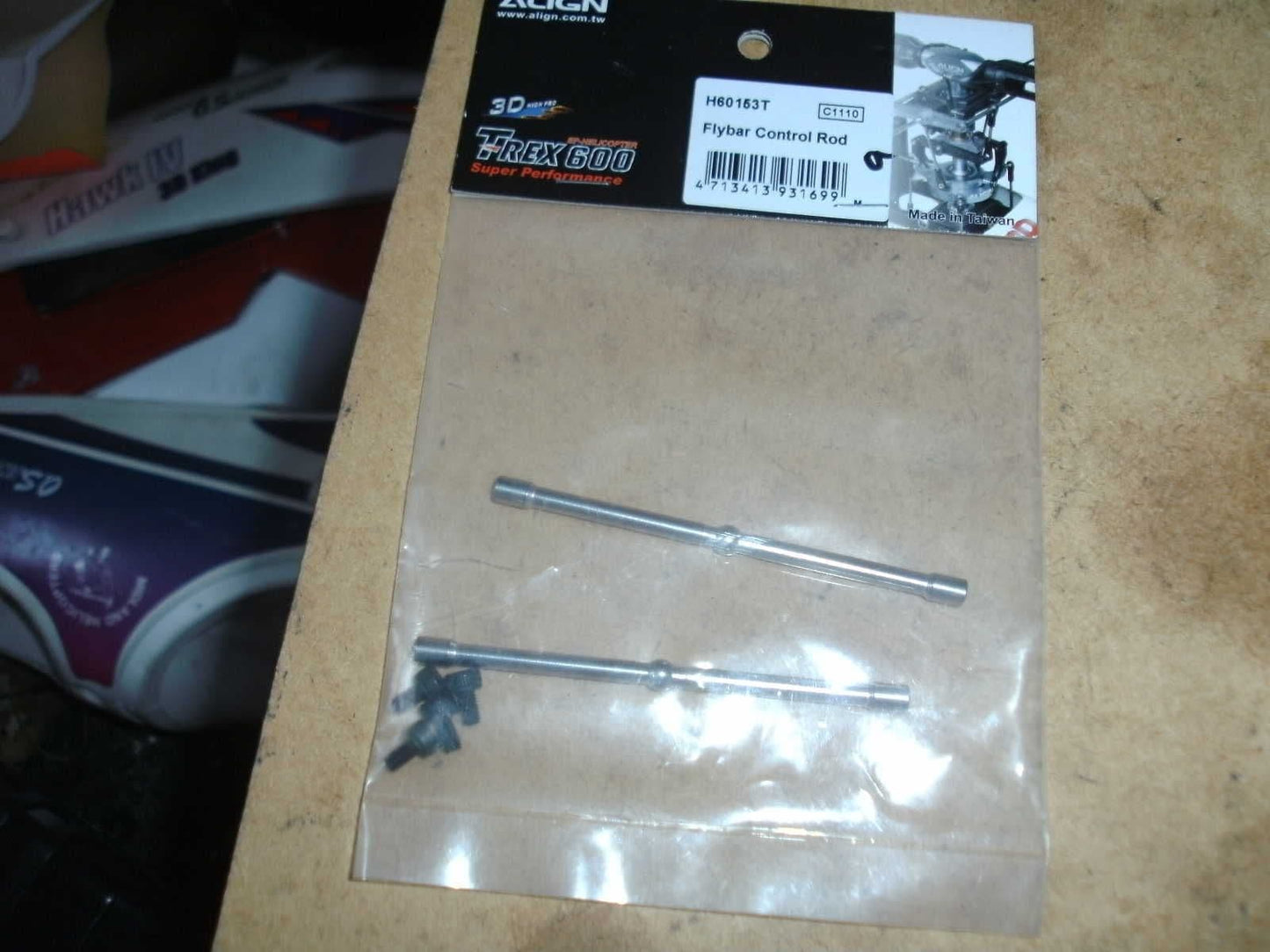 TREX 600 FLYBAR CONTROL RODS H60153T BNIB