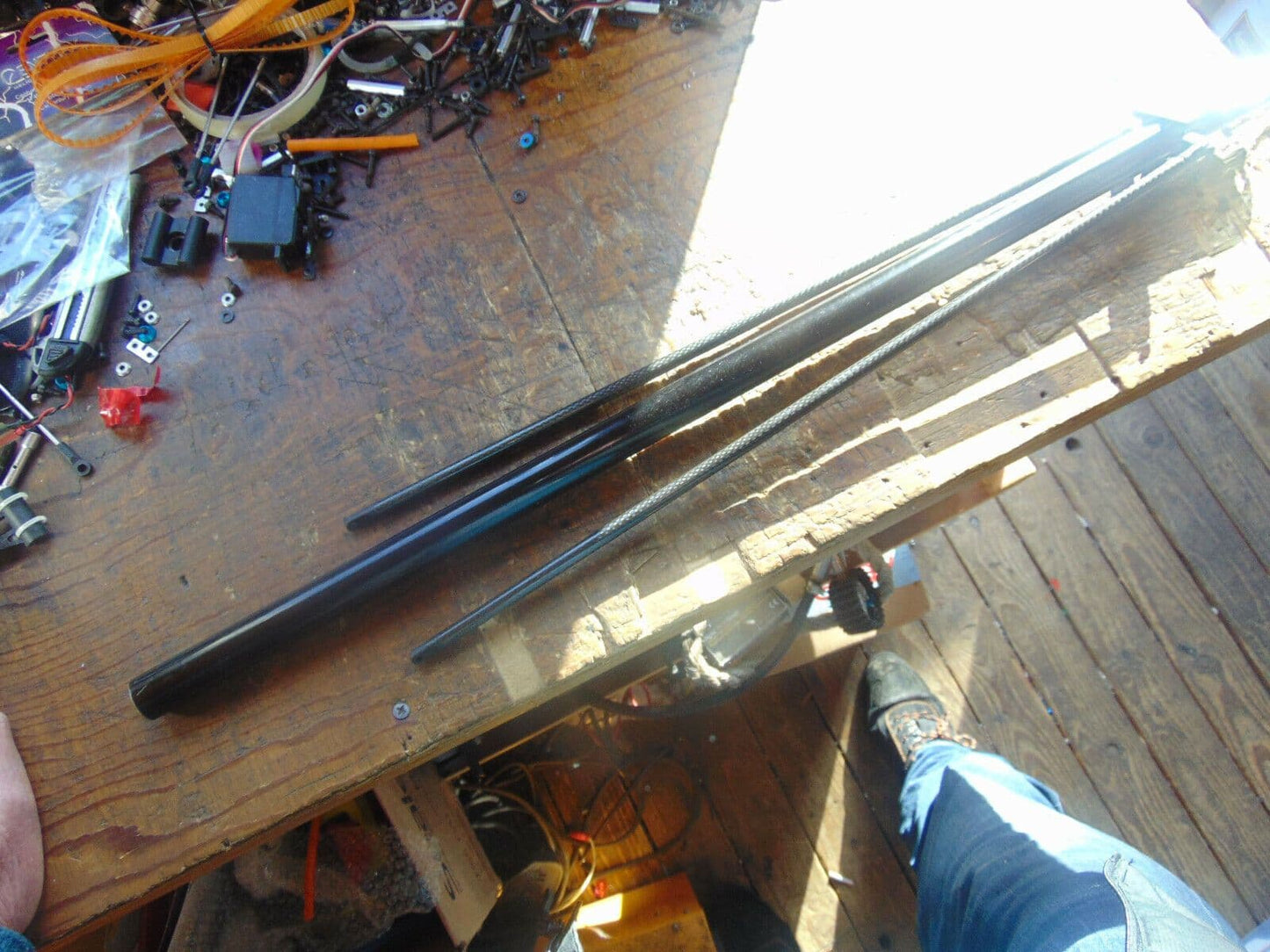 TZ V2 50 TAIL BOOM C/W CARBON FIBRE SUPPORTS