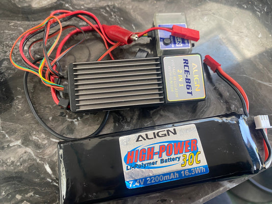 Align RCE-B6T 2in1 Helicopter voltage regulator with Lipo Battery