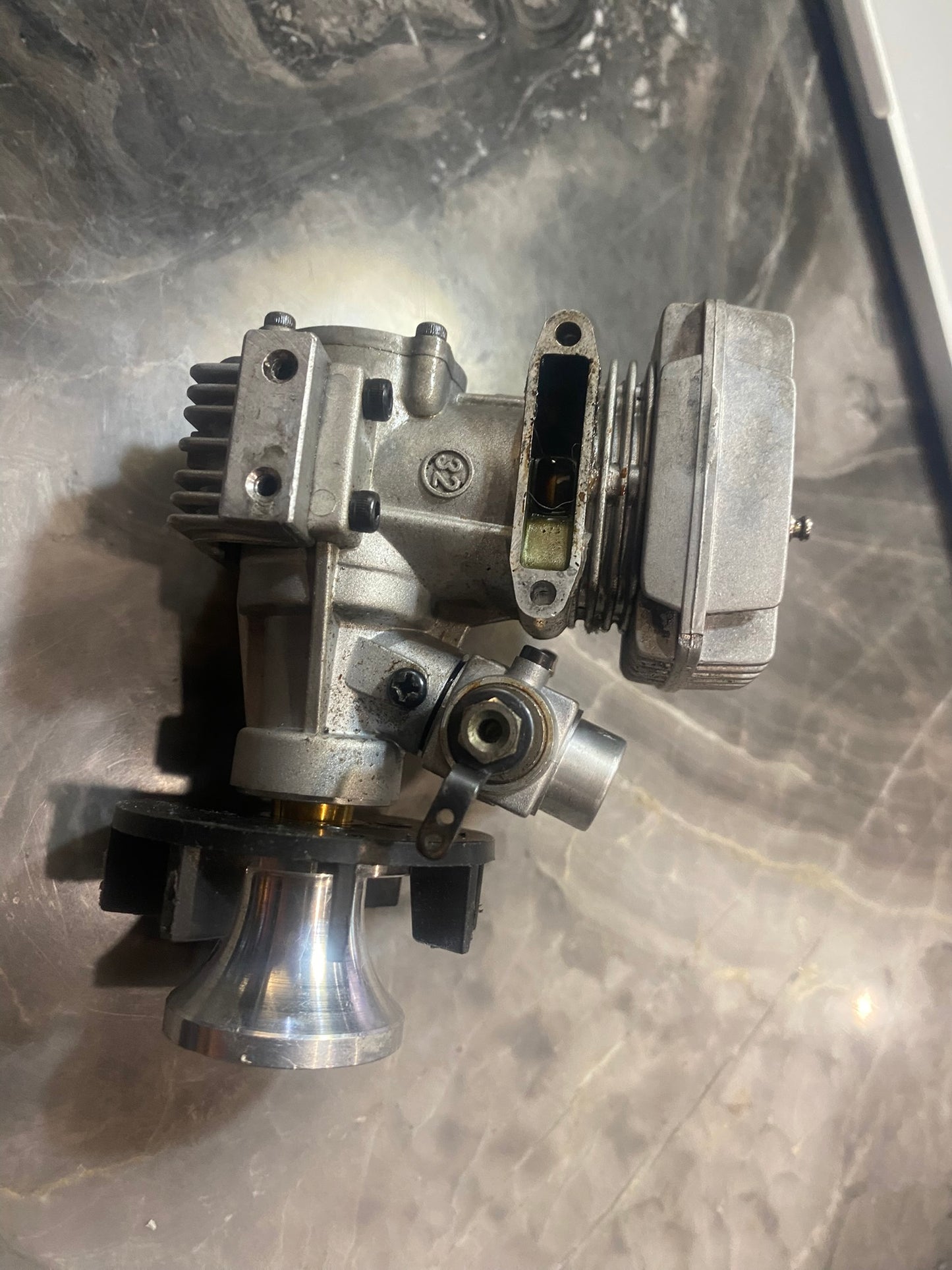 OS 32 Nitro Helicopter engine – well run good compression and bearings