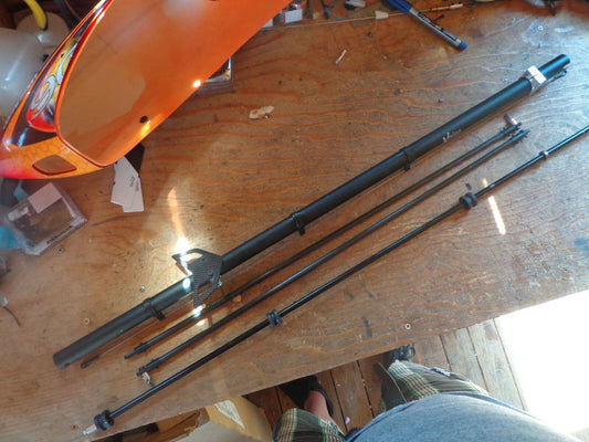 ELY-Q VISION 90 TAIL BOOM ASSEMBLY WITH TORQUE DRIVE PITCH ROD & SUPPORTS ETC