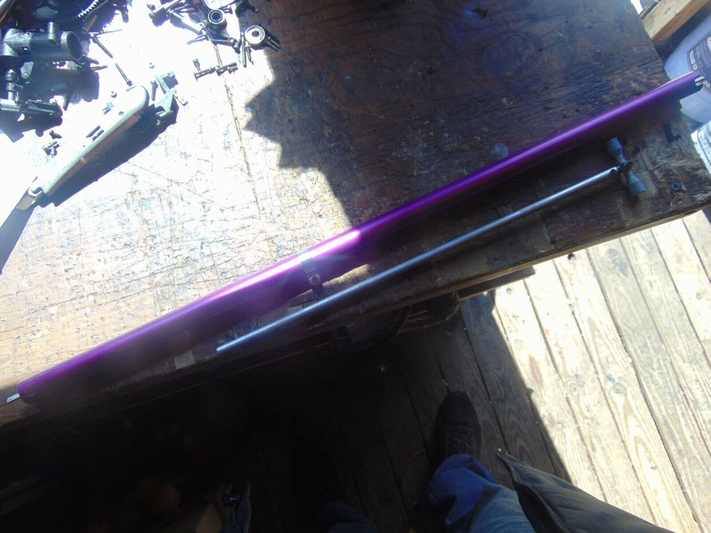 KALT SPACE BARON 30 PURPLE TAIL BOOM C/W CARBON TORQUE DRIVE & PURPLE SUPPORT