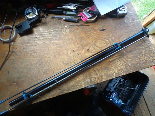 MDC TORNADO TAIL BOOM ASSEMBLY C/W PITCH CONTROL ROD SERVO MOUNT & GEARBOX CASE