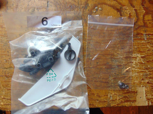 MIKADO LOGO 10 TAIL DRIVE PINION & BOOM MOUNTING UNUSED TAKEN FROM KIT