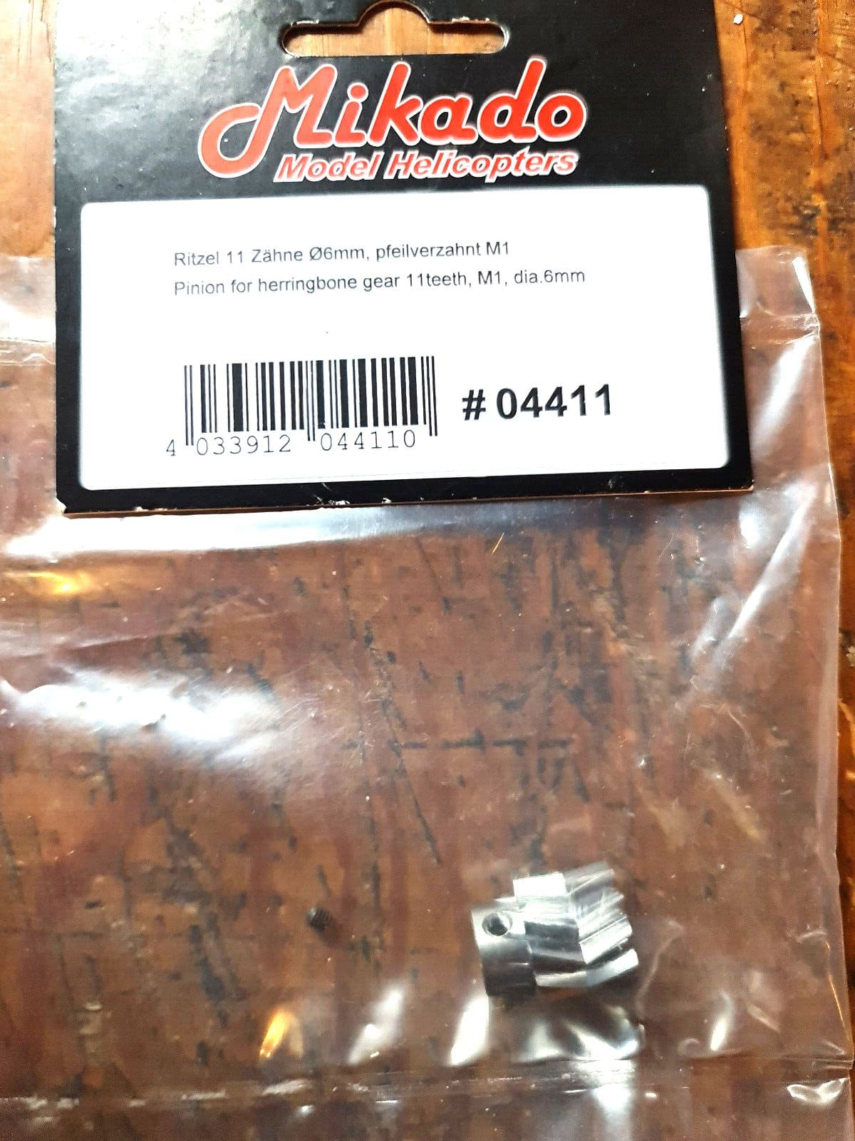 MIKADO LOGO 600 PINION 11t M1 DIAC 6mm FOR HERRING BONE GEAR 04411  BNIB
