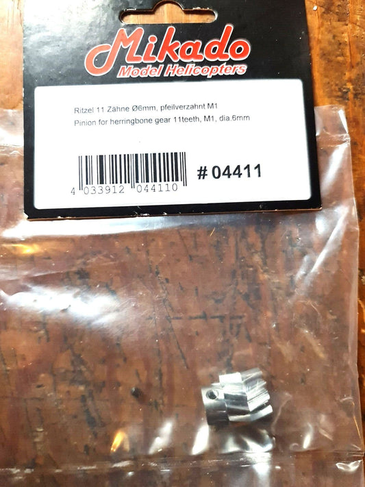MIKADO LOGO 600 PINION 11t M1 DIAC 6mm FOR HERRING BONE GEAR 04411  BNIB