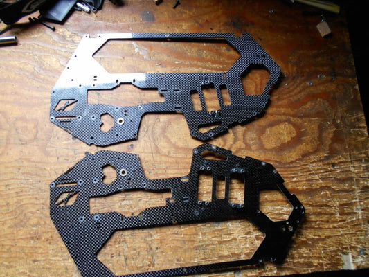 OUTRAGE FUSION 50 CARBON FIBRE MAIN FRAME SIDES & REINFORCEMENTS