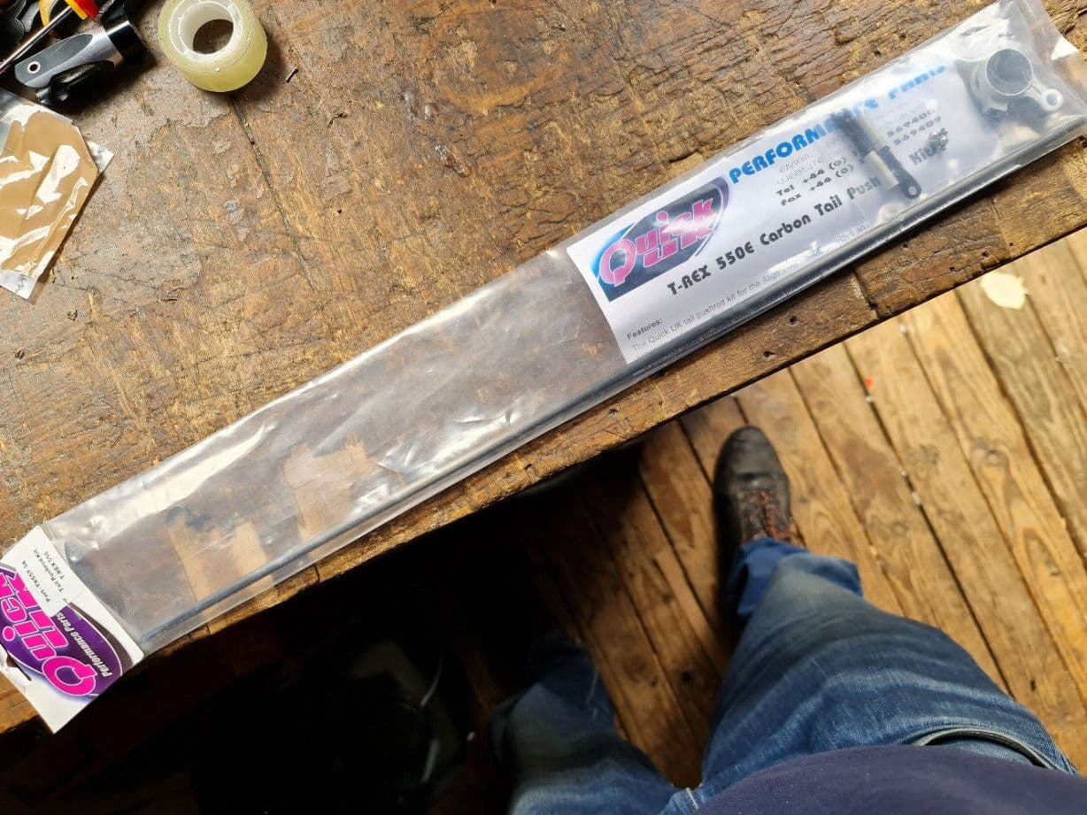 QUICK UK TREX 550 CARBBON FIBRE PITCH CONTROL ROD CONVERSION & ALLOY F ...