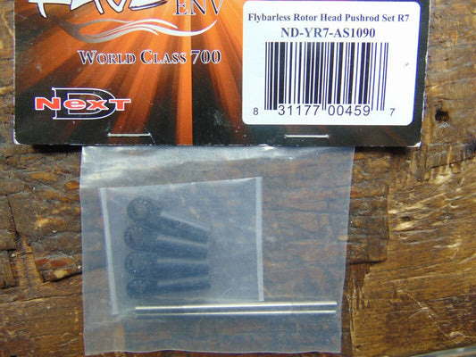 RAVE ENV FLYBARLESS ROTOR HEAD PUSH ROD SET R7 ND-YR7-AS1090  BNIB