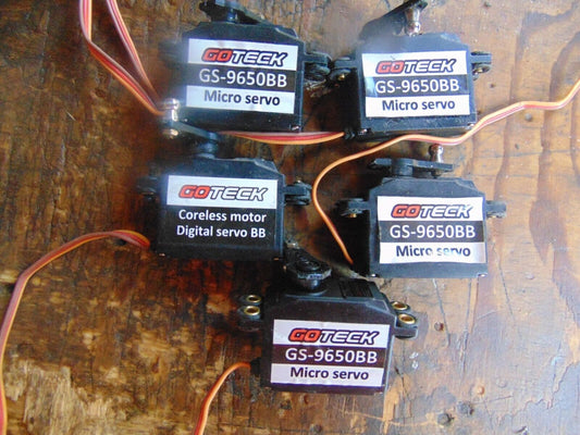 SET OF FIVE GOTECK GS-9650BB MICRO SERVOS