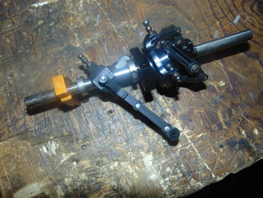 X-CELL GAS GRAPHITE ROTOR SHAFT ASSEMBLY C/W BEAINGS, SWASH, WASHOUT MIXER ETC